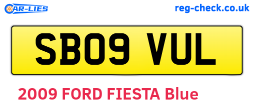 SB09VUL are the vehicle registration plates.