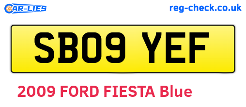 SB09YEF are the vehicle registration plates.
