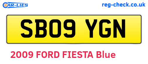 SB09YGN are the vehicle registration plates.