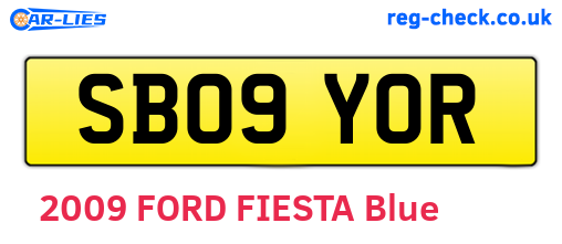 SB09YOR are the vehicle registration plates.