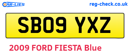 SB09YXZ are the vehicle registration plates.