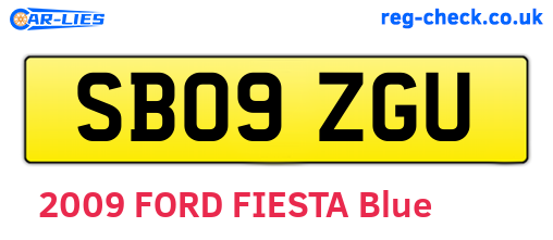 SB09ZGU are the vehicle registration plates.