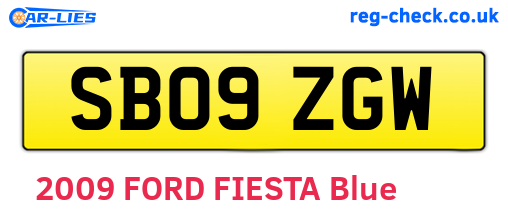 SB09ZGW are the vehicle registration plates.