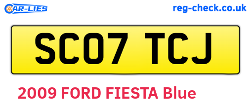 SC07TCJ are the vehicle registration plates.