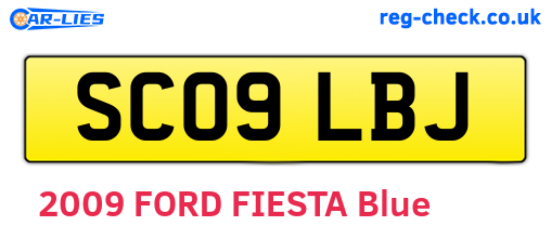 SC09LBJ are the vehicle registration plates.