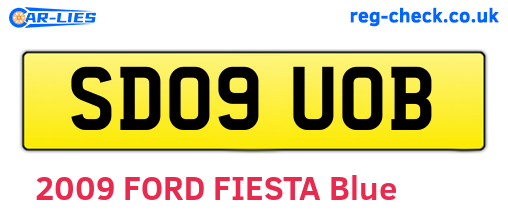 SD09UOB are the vehicle registration plates.