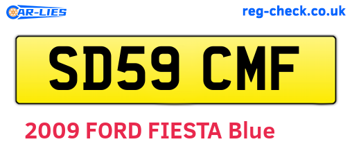 SD59CMF are the vehicle registration plates.