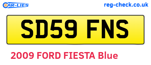 SD59FNS are the vehicle registration plates.