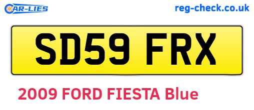 SD59FRX are the vehicle registration plates.