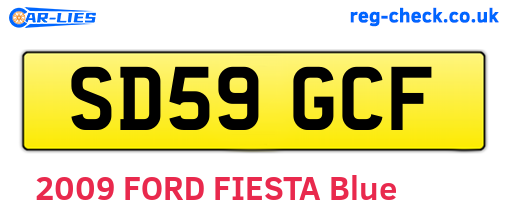 SD59GCF are the vehicle registration plates.