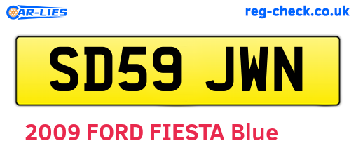 SD59JWN are the vehicle registration plates.