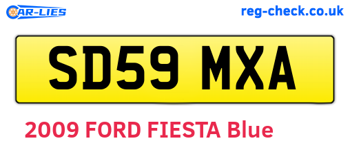 SD59MXA are the vehicle registration plates.