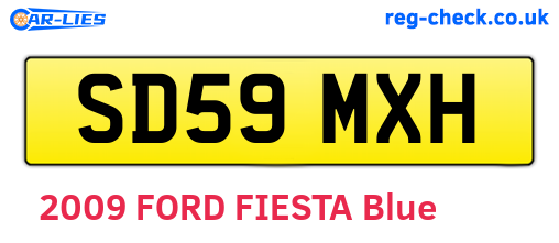 SD59MXH are the vehicle registration plates.