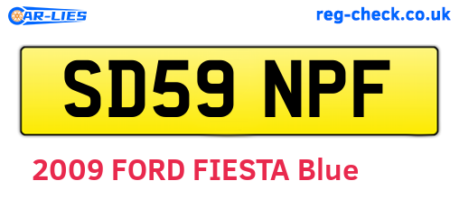 SD59NPF are the vehicle registration plates.
