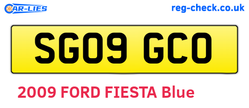 SG09GCO are the vehicle registration plates.