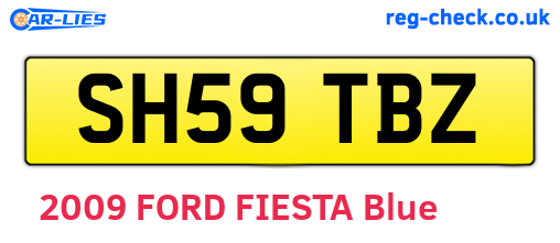 SH59TBZ are the vehicle registration plates.