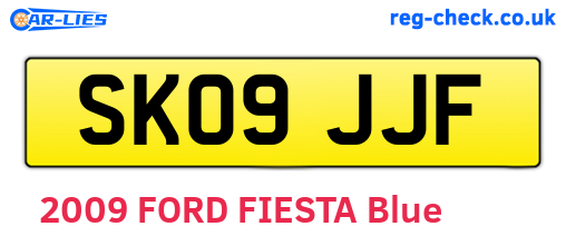 SK09JJF are the vehicle registration plates.