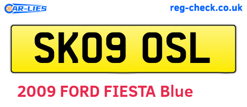 SK09OSL are the vehicle registration plates.