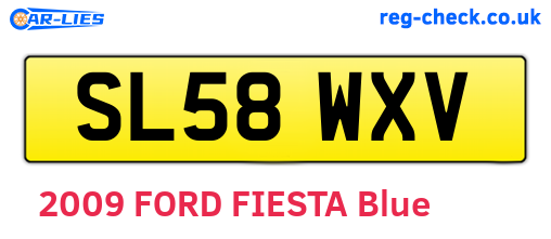SL58WXV are the vehicle registration plates.