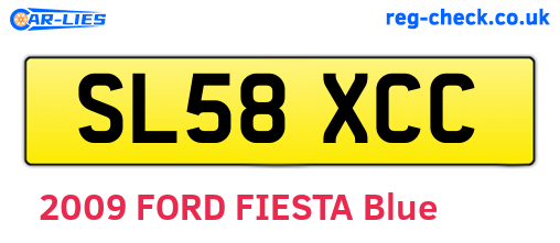 SL58XCC are the vehicle registration plates.