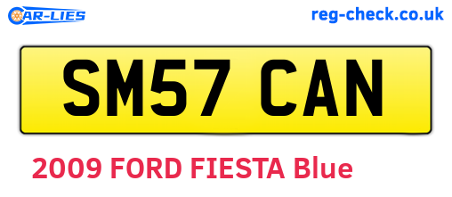 SM57CAN are the vehicle registration plates.