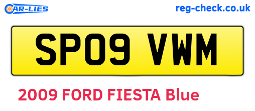 SP09VWM are the vehicle registration plates.