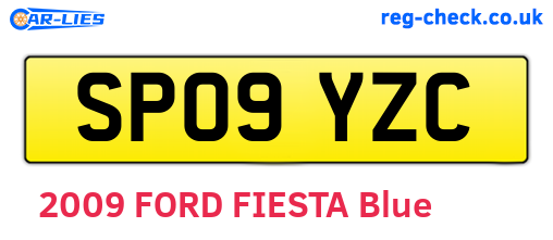 SP09YZC are the vehicle registration plates.