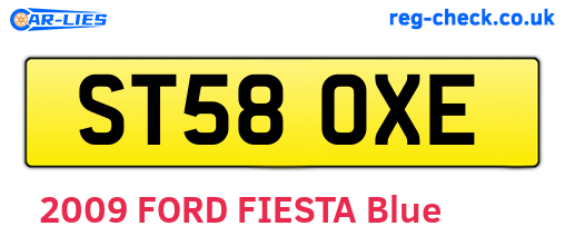 ST58OXE are the vehicle registration plates.