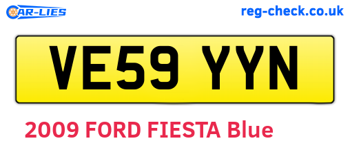 VE59YYN are the vehicle registration plates.