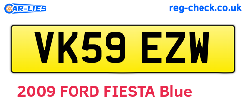 VK59EZW are the vehicle registration plates.