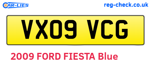 VX09VCG are the vehicle registration plates.