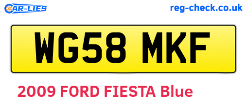 WG58MKF are the vehicle registration plates.