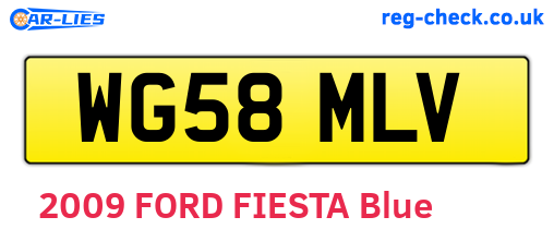 WG58MLV are the vehicle registration plates.