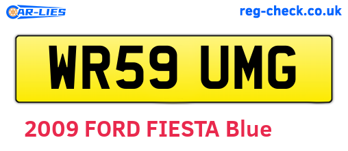 WR59UMG are the vehicle registration plates.