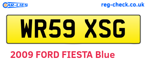 WR59XSG are the vehicle registration plates.