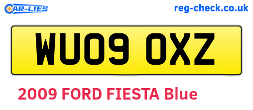 WU09OXZ are the vehicle registration plates.