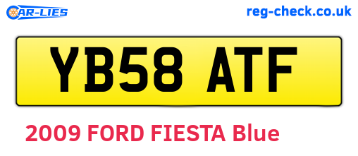 YB58ATF are the vehicle registration plates.