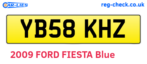 YB58KHZ are the vehicle registration plates.