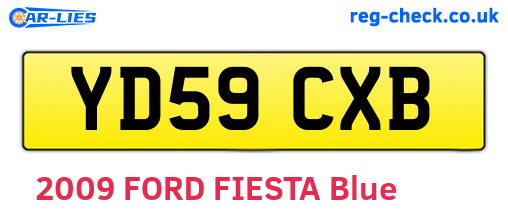 YD59CXB are the vehicle registration plates.