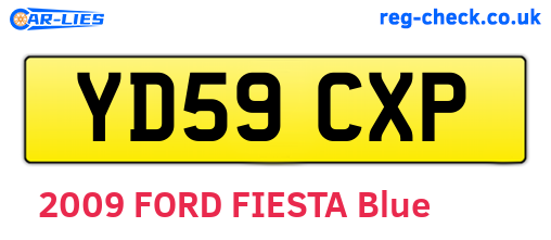 YD59CXP are the vehicle registration plates.