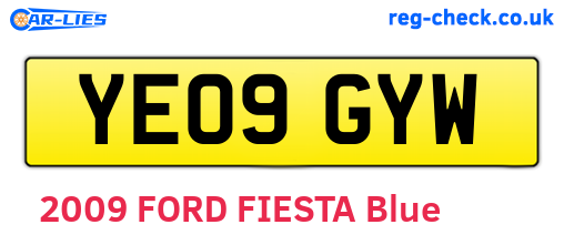 YE09GYW are the vehicle registration plates.