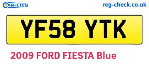 YF58YTK are the vehicle registration plates.