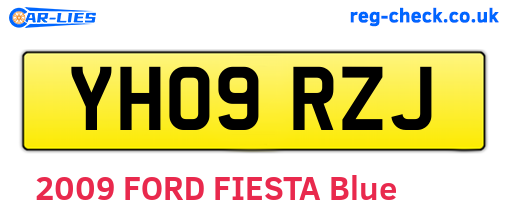 YH09RZJ are the vehicle registration plates.