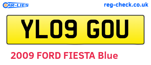YL09GOU are the vehicle registration plates.