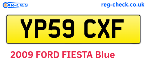 YP59CXF are the vehicle registration plates.