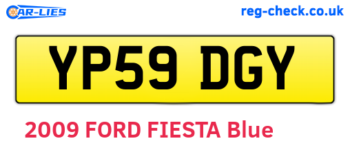 YP59DGY are the vehicle registration plates.