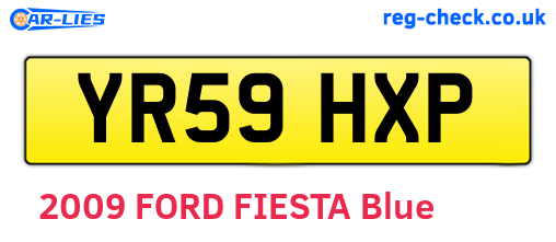 YR59HXP are the vehicle registration plates.