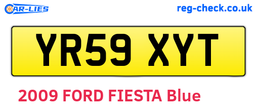 YR59XYT are the vehicle registration plates.