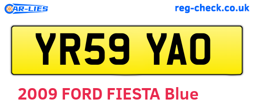 YR59YAO are the vehicle registration plates.