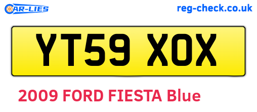YT59XOX are the vehicle registration plates.